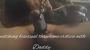 Tăticul se bucură de distracția unui trio bisexual cu fiul său