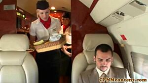 Stewardesy CFNM w pełnym lotu fantazji