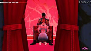 3D-Animation einer erotischen Begegnung einer Stripperin mit einem Kunden und ihrem Partner