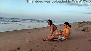 คู่รักนักกีฬาชอบมีเซ็กส์กลางแจ้งบนชายหาดสาธารณะ