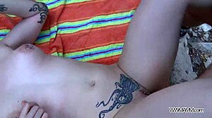 Tattooed and curvy punk woman gets rough anal sex in public