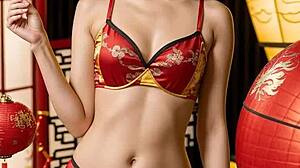 Belezas asiáticas exibem sua coleção de lingerie para o Ano Novo Chinês
